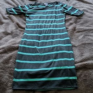 Lularoe gray/green striped Dress XXS